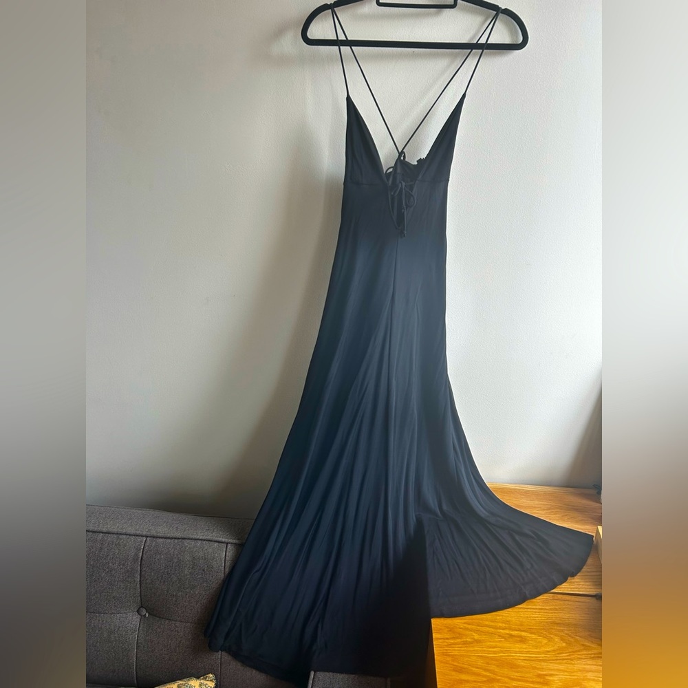 Filippa K Black Strappy Open-Back Maxi Dress